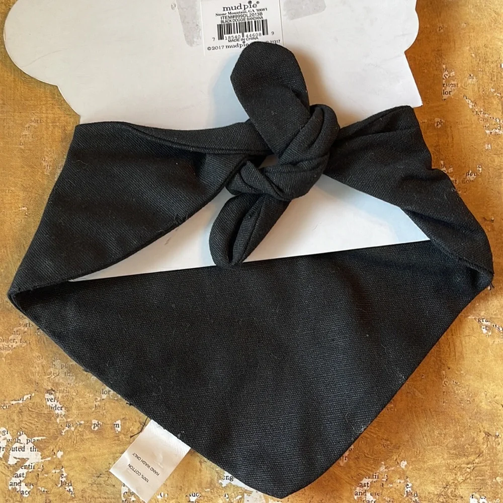 Mud Pie Black Doggie Bandana- Party Animal